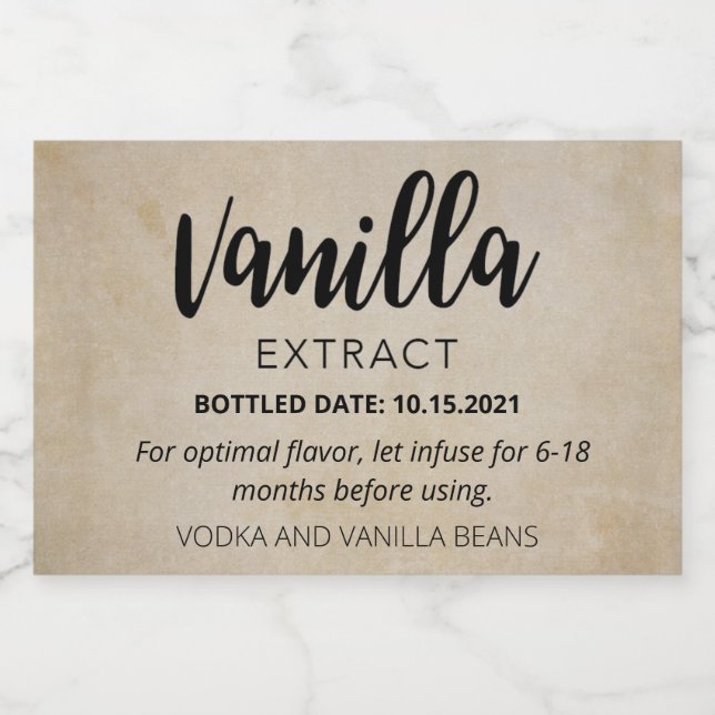 Customizable Vanilla Extract Label VE001_04RT (Single Label)
