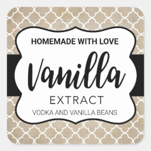 Customizable Vanilla Extract Label VE031_04sq