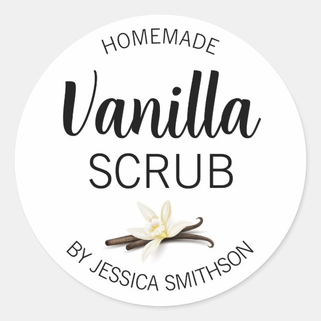 Customizable Vanilla Scrub Homemade Label (Front)