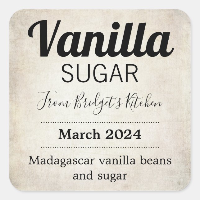 Customizable Vanilla Sugar BL_01sq Square Sticker (Front)