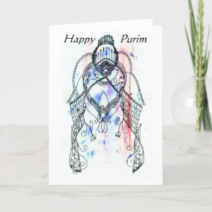 Customizable Vashti Fine Art Feminist Purim Card