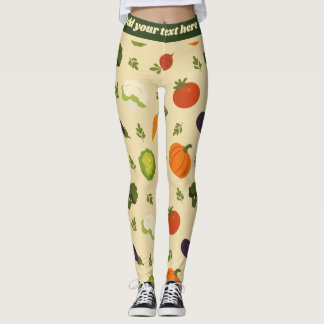 Customizable Veggie Pattern Leggings – Whimsical