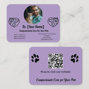 Customizable Veterinarian Business Card with Photo
