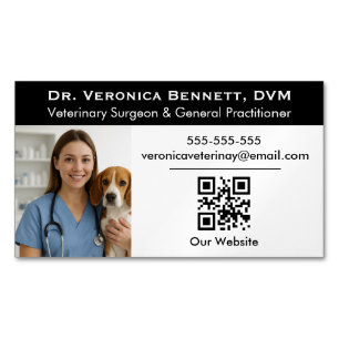 Customizable Veterinary Professional Photo Magnetic Business Card