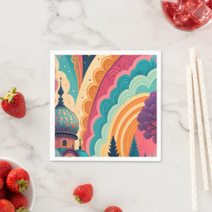 Customizable Vibrant Art Cocktail Paper Napkin