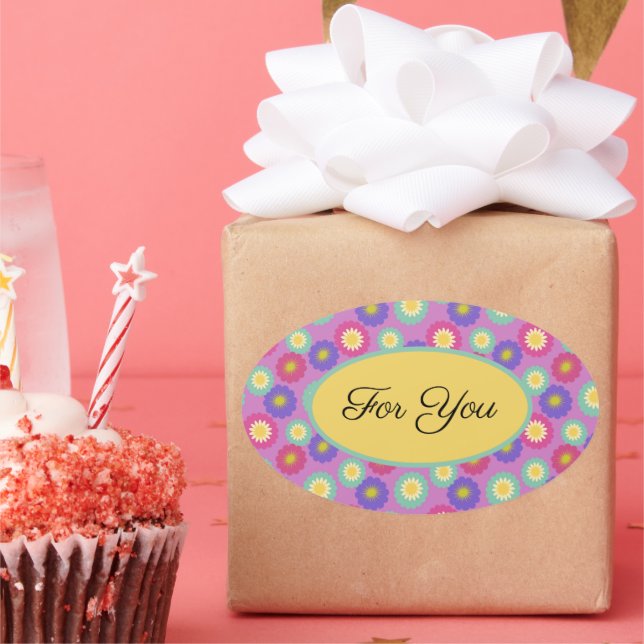 Customizable Vibrant Retro Floral Stickers (Party)