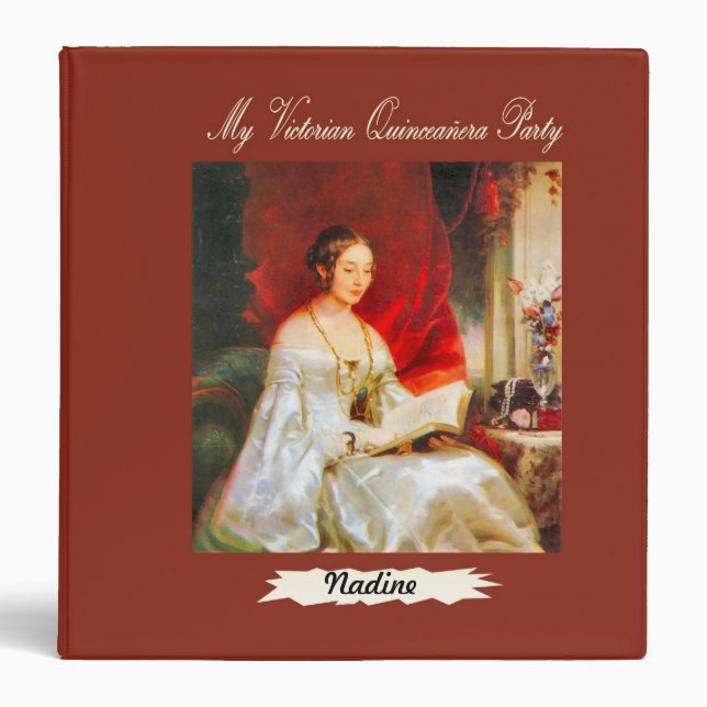 Customizable Victorian Quinceañera Planner Binder (Front)