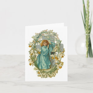Customizable Vintage Angel and Cross Cards
