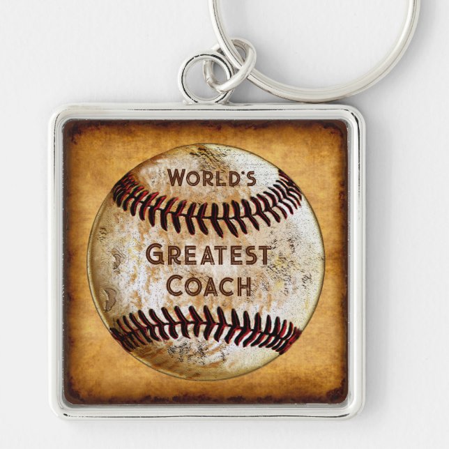 Customizable Vintage Baseball Keychains (Front)