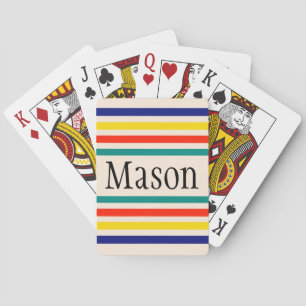 Customizable Vintage Bold Striped Playing Cards