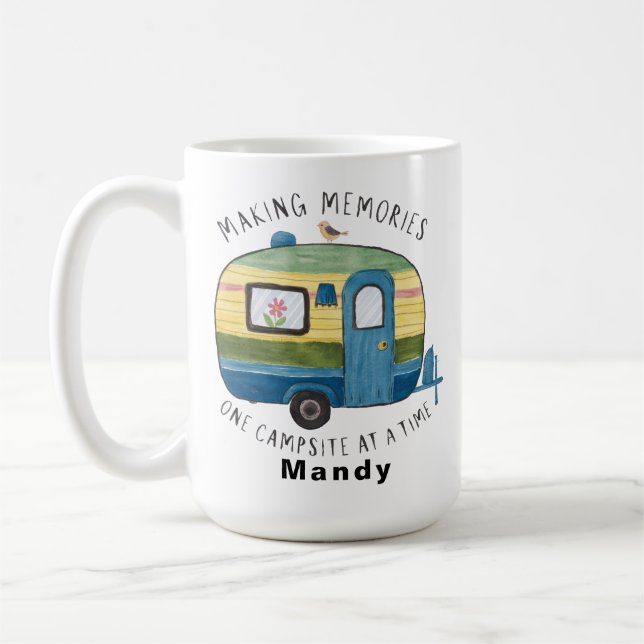 Customizable Vintage Camper Travel Coffee Coffee Mug (Left)