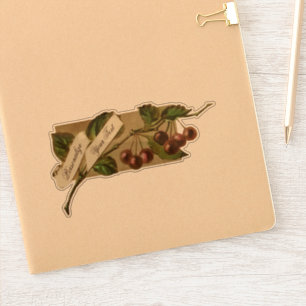 Customizable Vintage Cherries Fruit Grocery Store