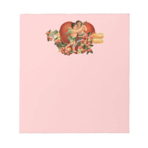 Customizable Vintage Cherubs & Hearts Notepad