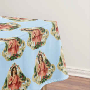 Customizable Vintage Christmas Hunukkah Angel Tablecloth