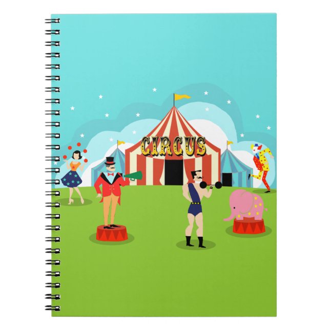 Customizable Vintage Circus Spiral Notebook (Front)