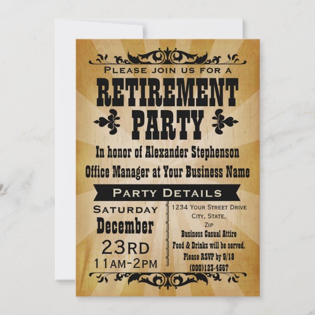 Customizable Vintage Country Party Invitations (Front)