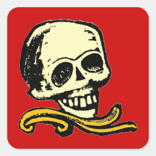Customizable Vintage Decorative Skull Square Sticker