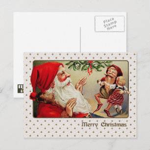 Customizable  Vintage Design Christmas Postcard
