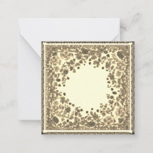Customizable Vintage Floral Note Card Blank Inside