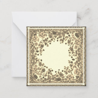 Customizable Vintage Floral Note Card Blank Inside