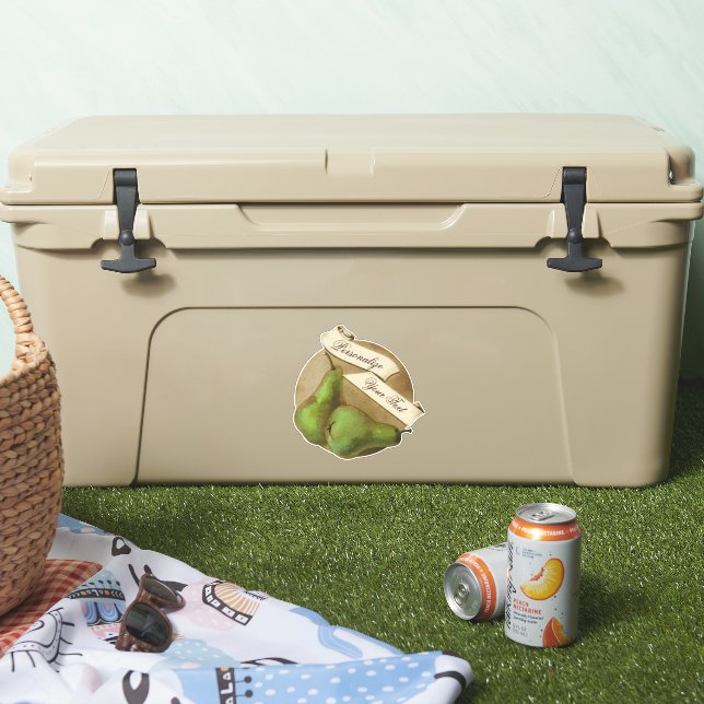 Customizable Vintage Fruit Grocery Store Cute Pear (Cooler)