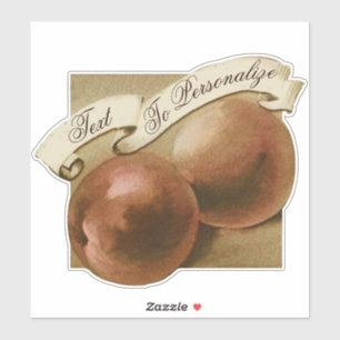 Customizable Vintage Fruit Grocery Store Peach
