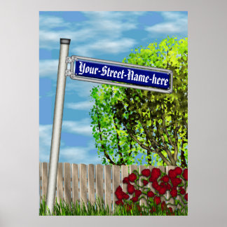Customizable vintage German street sign -