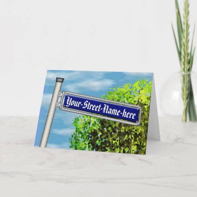 Customizable vintage German street sign - Card (Front)