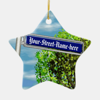 Customizable vintage German street sign - Ceramic Ornament