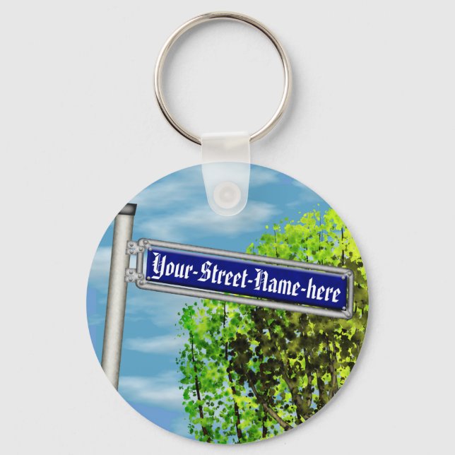 Customizable vintage German street sign - Keychain (Front)