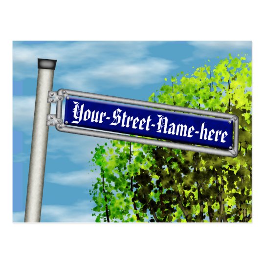 Customizable vintage German street sign - Postcard