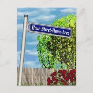 Customizable vintage German street sign - Postcard