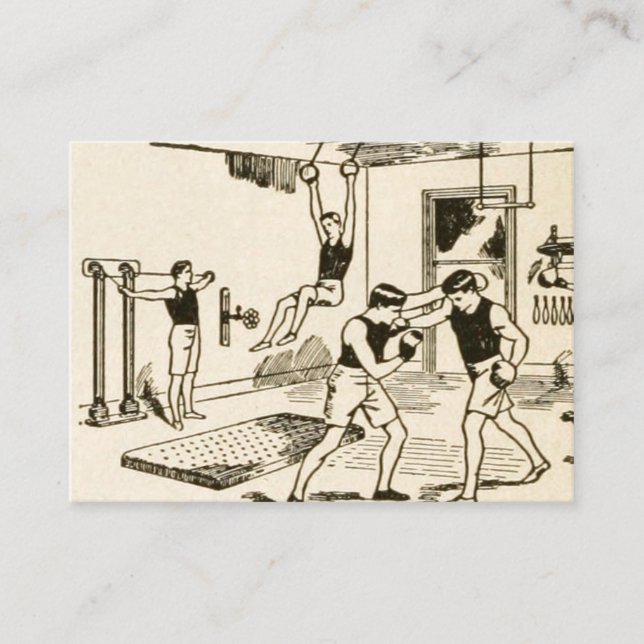 Customizable Vintage Gym Gymnasium Exercise Business Card (Front)