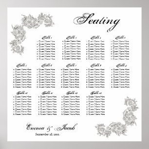 Customizable Vintage Inspired Seating Chart