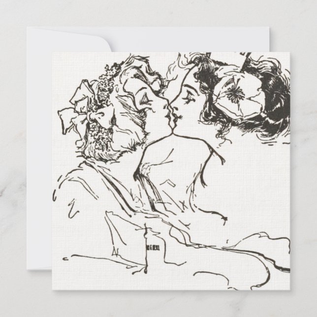 Customizable Vintage Kissing Lesbians Gay Wedding (Front)