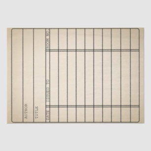 Customizable Vintage Library Book Card Tissue Wrap Paper