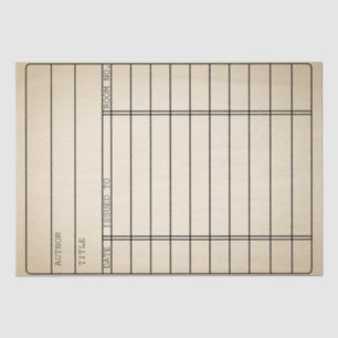 Customizable Vintage Library Book Card Tissue Wrap Tissue Paper