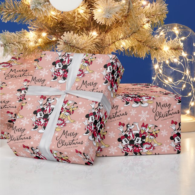 Customizable Vintage Mickey & Friends Christmas Wrapping Paper (Holidays)