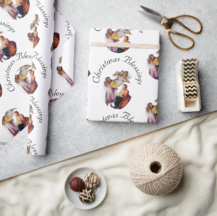 Customizable Vintage Nativity Wrapping Paper