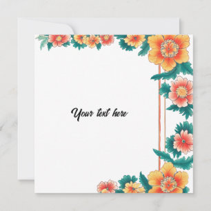 Customizable Vintage Orange Blossom Frame Card