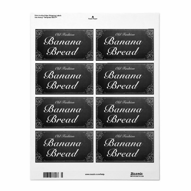 Customizable Vintage Ornate Frame Chalkboard label (Full Sheet)