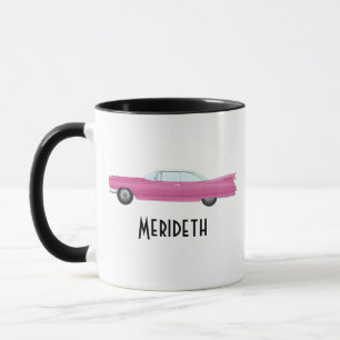 Customizable Vintage Pink Car Mug