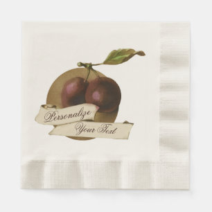 Customizable Vintage Plums Retro Fruit Old School Napkin
