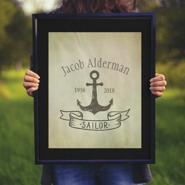 Customizable Vintage Sailor Memorial  Poster (Creator Uploaded)