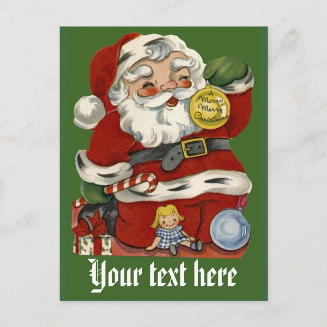 Customizable Vintage Santa Claus Cards (Front)