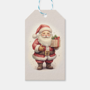 Customizable Vintage Santa Claus Gift Tags