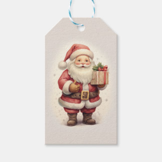 Customizable Vintage Santa Claus Gift Tags