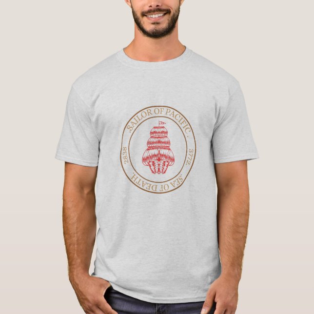 Customizable Vintage Ship Design T-Shirt (Front)