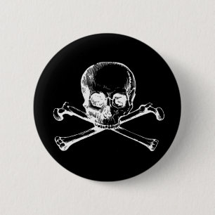 Customizable Vintage Skull & Crossbones 2 Inch Round Button