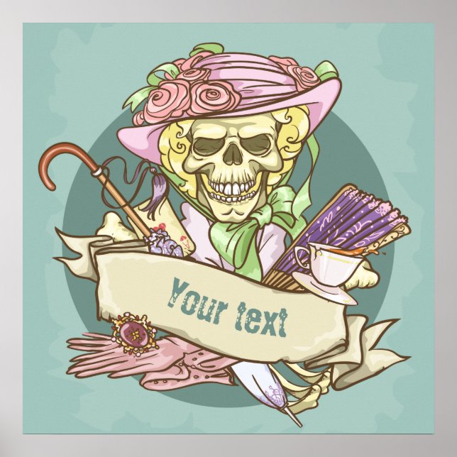 Customizable Vintage Skull Poster (Front)